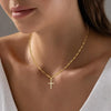 18K Gold-Plated Stainless Steel Cross Necklace