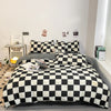 Black and White Plaid Duvet Cover Set with Pillowcases
