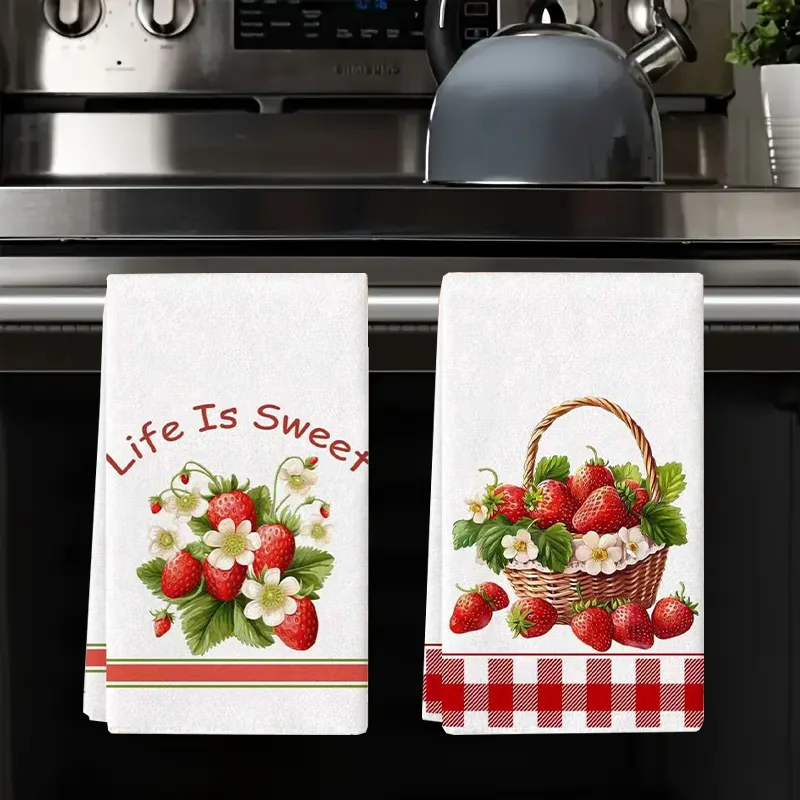 Strawberry Basket Kitchen Towel Set (2-Pack)