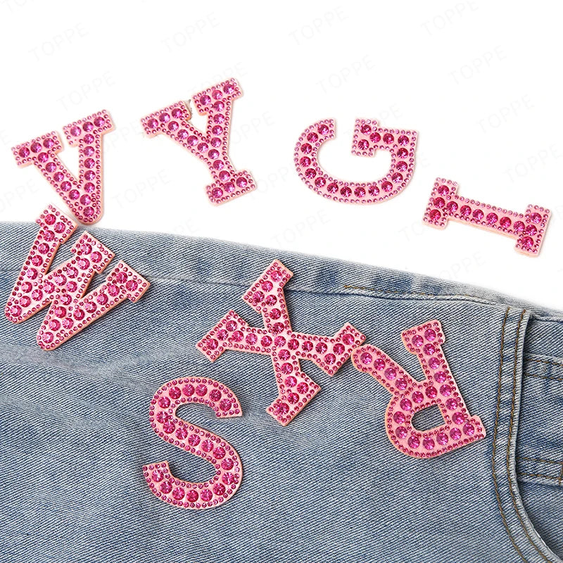 Pearl Rhinestone Letter Patches – Iron-On 3D DIY Embellishments