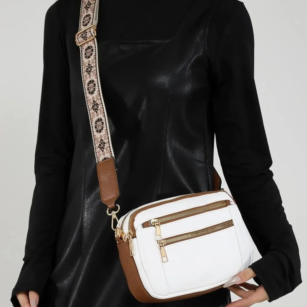 Compact Square Crossbody Bag with Adjustable Strap