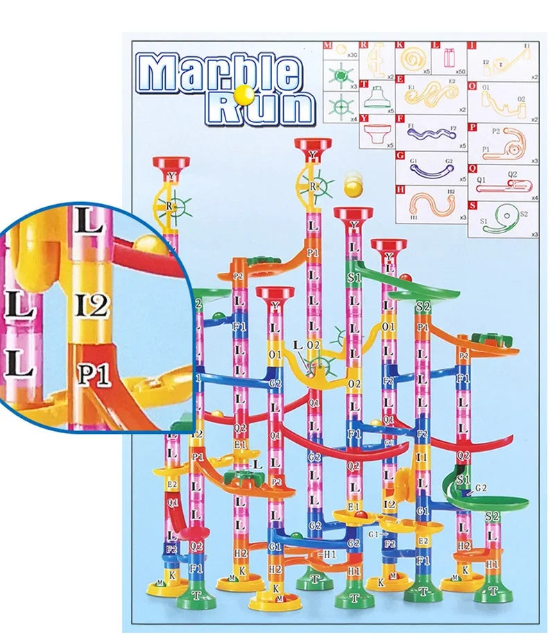 DIY Marble Run Building Blocks Set