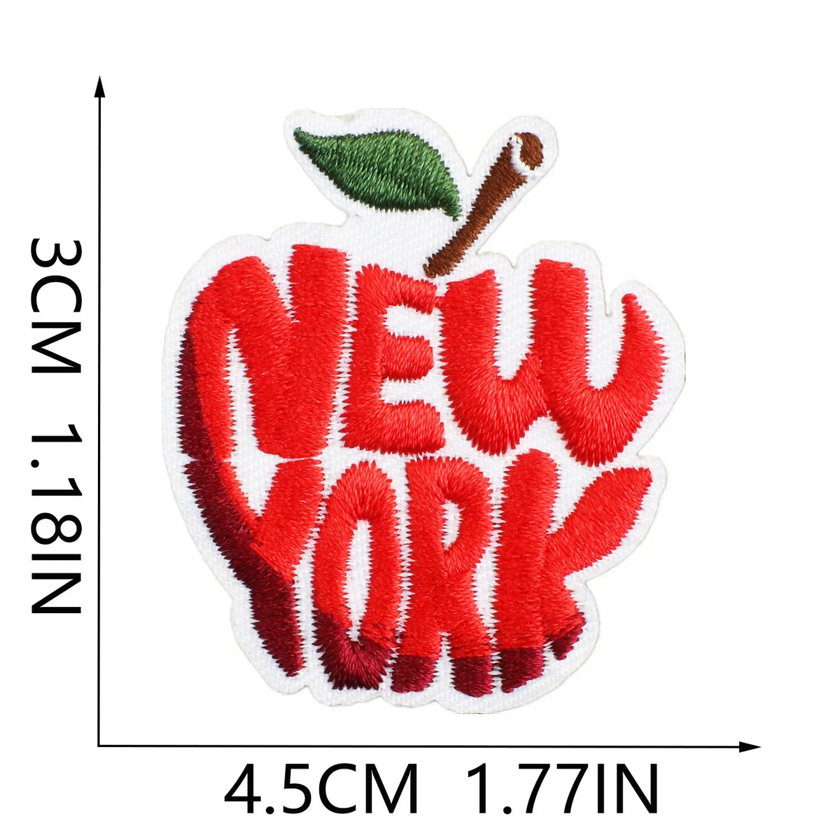 Red 3D Embroidered Iron-On Patches for Clothing & Crafts