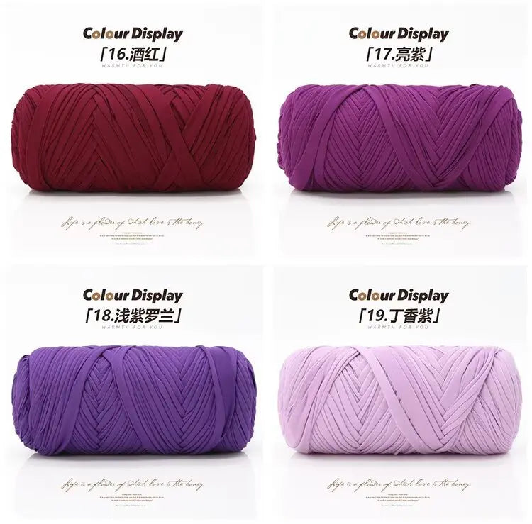 Elastic T-Shirt Yarn for Crochet and Knitting (2-Pack, 50m Each)