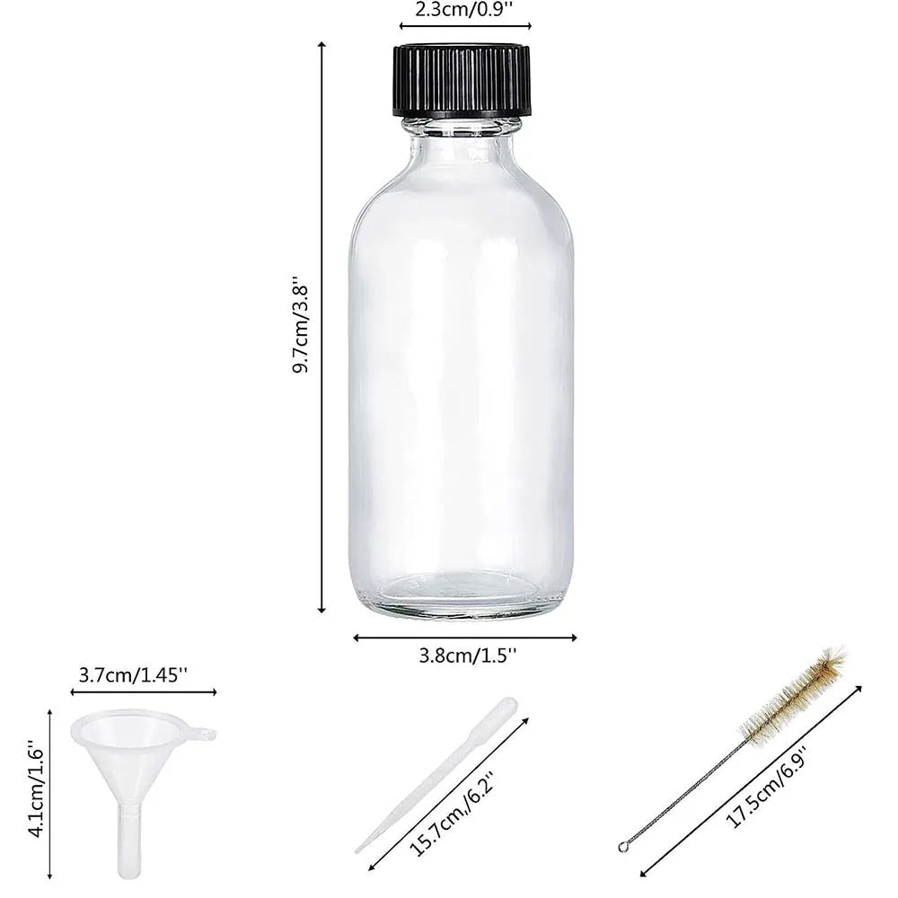 Mini Clear Glass Bottles with Lids for Potions, Shots & Essential Liquids