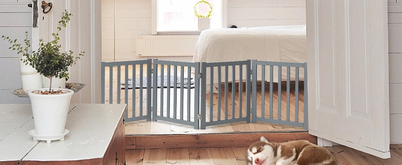 Modern Wooden Pet Gate with Sliding Door
