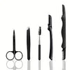 Professional Eyebrow Trimming Kit with Stainless Steel Tweezers