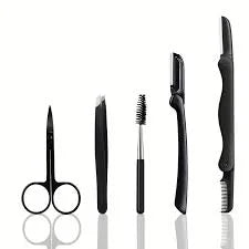 Professional Eyebrow Trimming Kit with Stainless Steel Tweezers