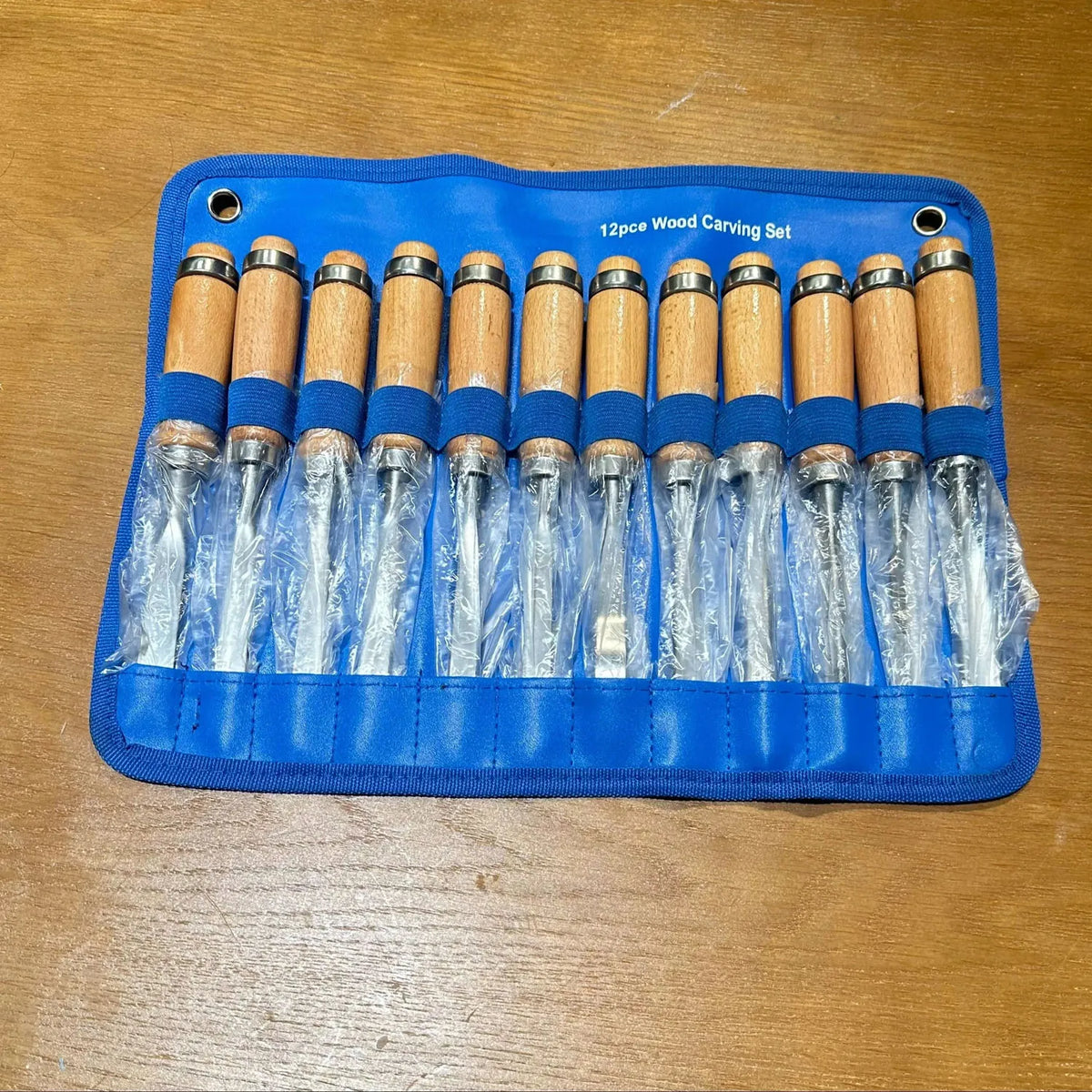 12-Piece Wood Carving Chisel Set with High Carbon Steel Blades