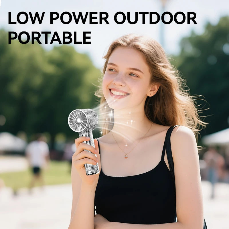 Glittering Diamond Portable Rechargeable Fan