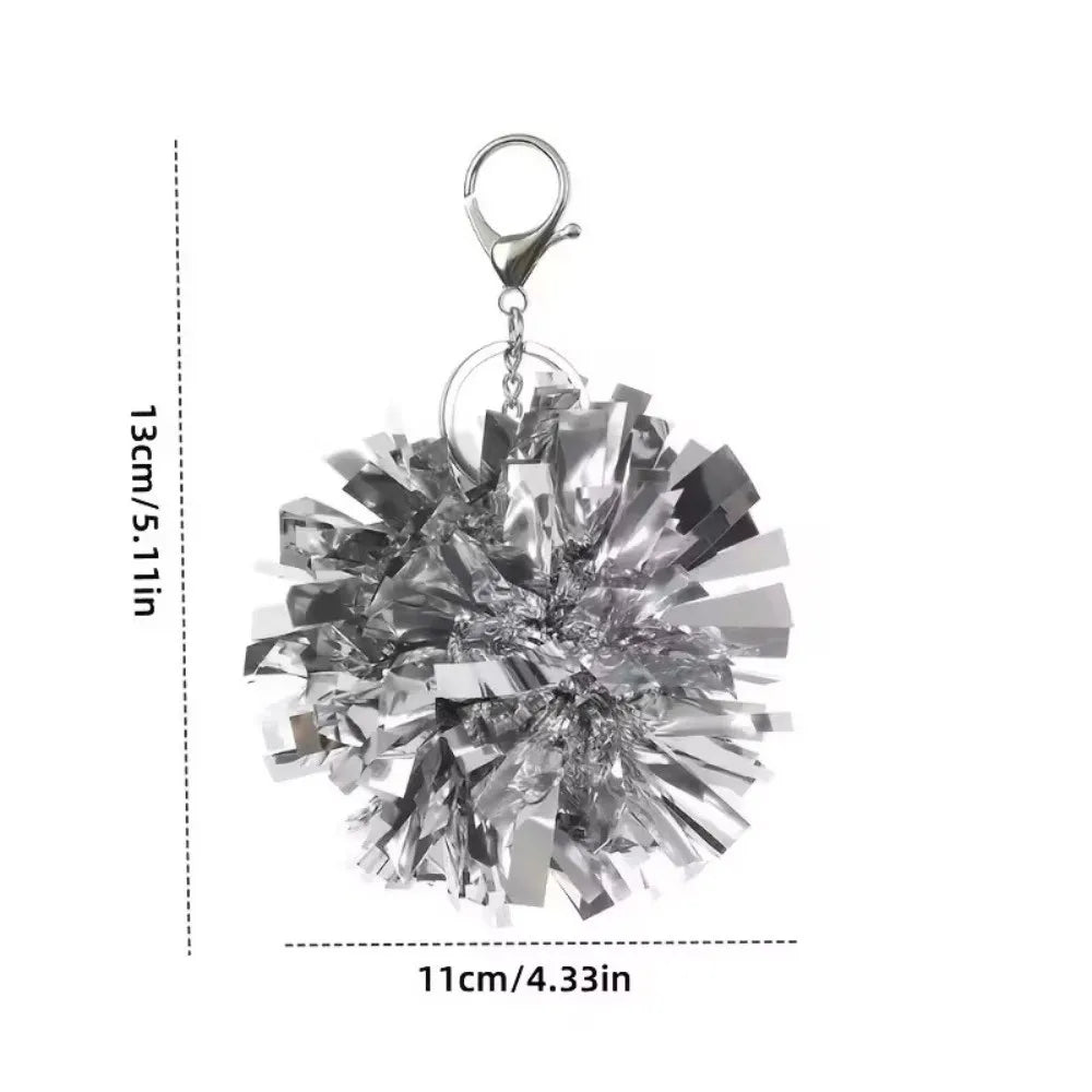 Colorful Cheerleading Pom Pom Keychain