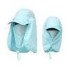 Light blue breathable wide brim sun hat for men and women