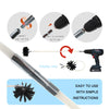 A flexible chimney and dryer vent cleaning brush kit with various attachments shown for easy use.