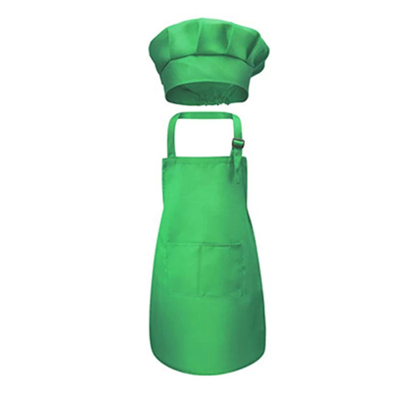 Kids' Chef Apron and Hat Set – Waterproof Cooking & Painting Smock for Boys and Girls