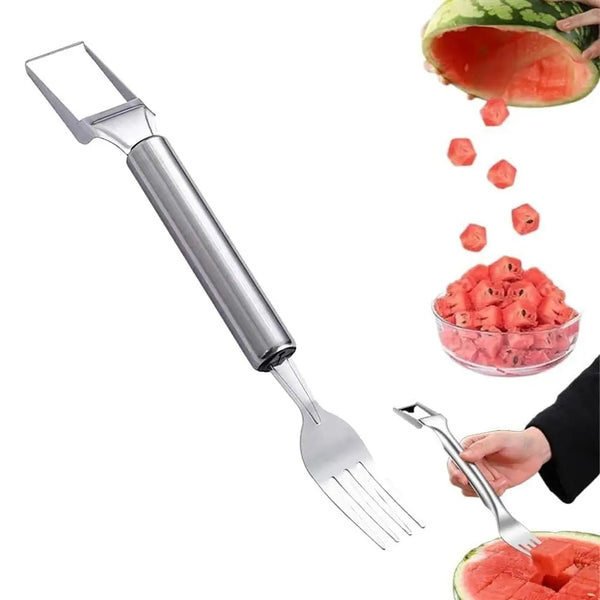 2-in-1 Watermelon Cutter - Dual-Head Stainless Steel Fruit Slicer