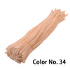 A bundle of light peach colored chenille craft stems labeled Color No. 34