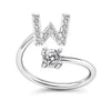 Initial Letter Ring with Zircon Accent