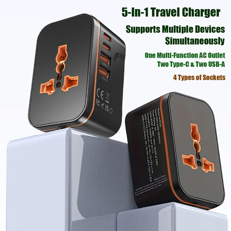 Universal-Reiseadapter mit Schnellladefunktion