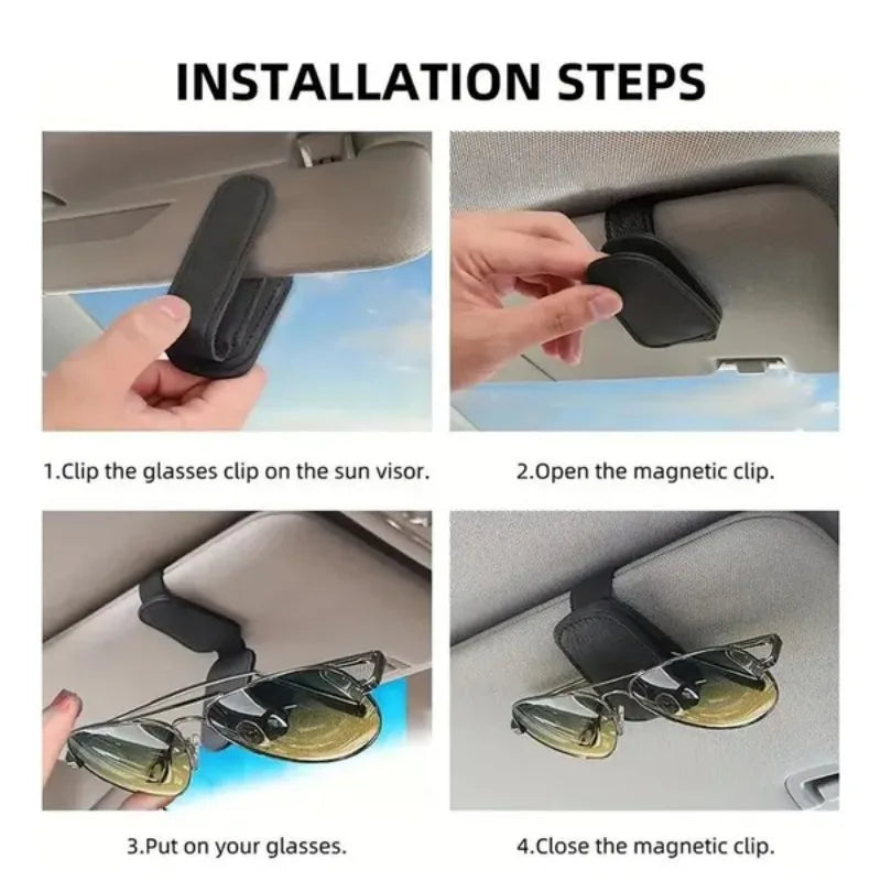 Magnetic Car Sun Visor Glasses Holder