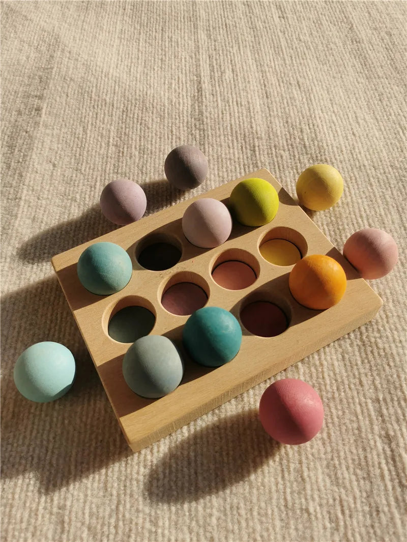Rainbow Stacking Blocks & Peg Dolls Set – Natural Wooden Toy