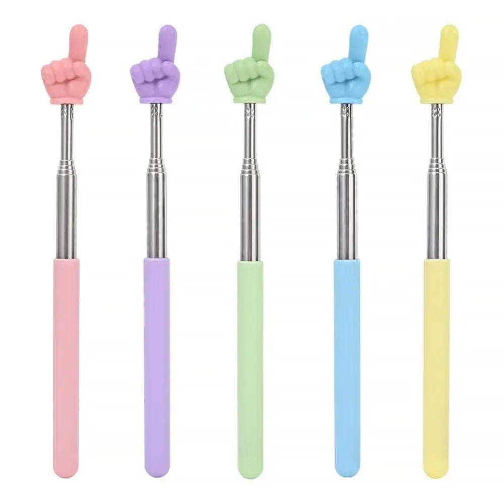 Telescopic Stainless Steel Teaching Pointer with Finger Design