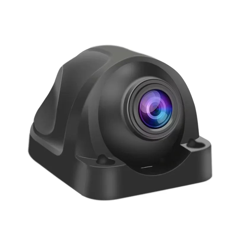 A black 4-channel HD touchscreen monitor and DVR system with a lens visible on the front.