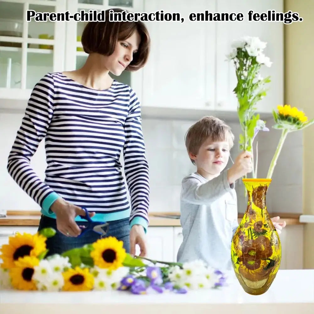 3D Curved Puzzle Vase with Detachable Water Cup