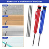 Professional Carpenter Pencils with Built-in Sharpener (Set of 6)
