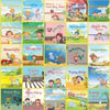 A grid of 60 picture books for early English learning and bedtime stories featuring various colorful illustrations.