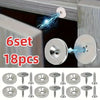 A set of magnetic cabinet door catches and hinges shown in various sizes and angles for cabinet doors.