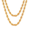 Collar de Cadena Trenzada de Plata de Ley con Baño de Oro de 18K