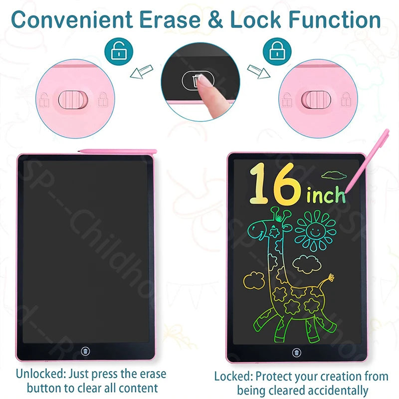 16-Inch Colorful LCD Drawing Tablet for Kids