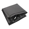 A black foldable large-capacity wardrobe storage bag with a double zipper shown from above.