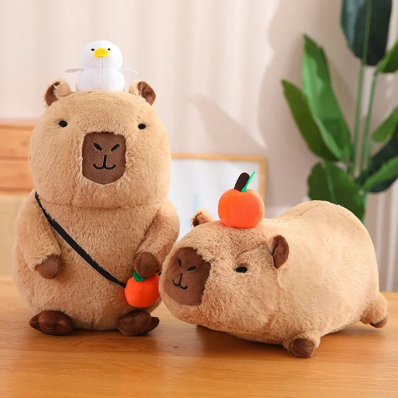 Cute Turtle Backpack Capybara Plush Toy Set