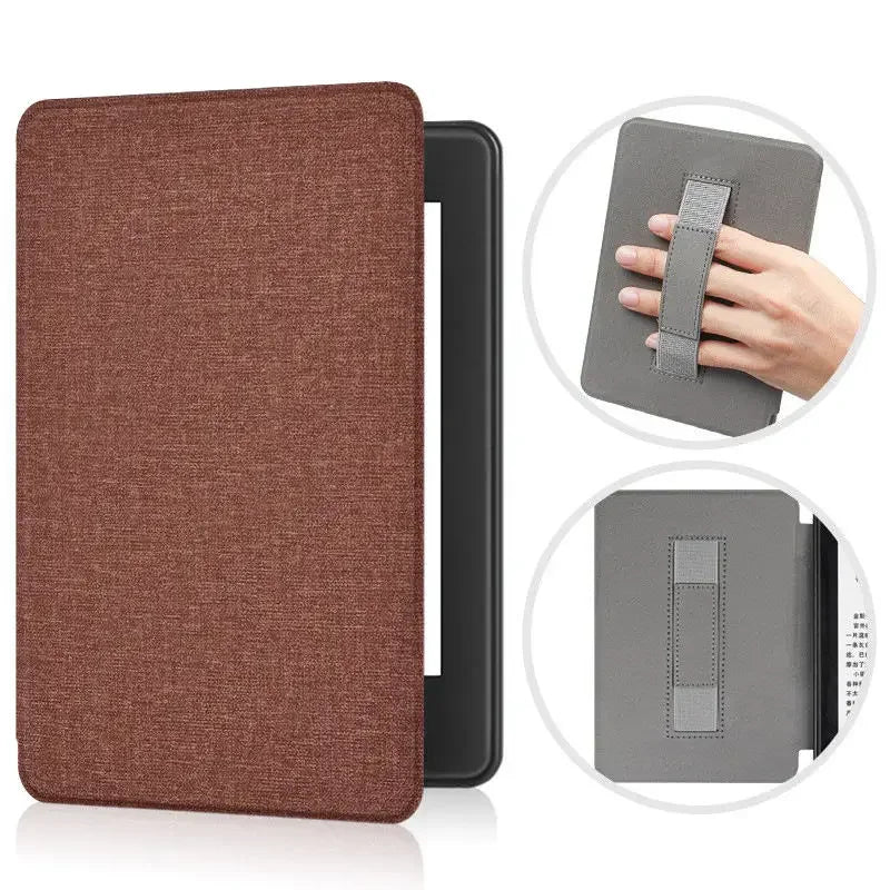 Premium Leather Case for Kindle Paperwhite (2024) with Hand Strap & Auto Sleep/Wake