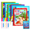 A set of colorful reusable water drawing books for children with plastic pens and illustrations.