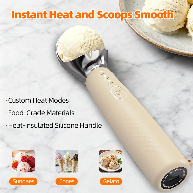 Cuillère à glace électrique chauffante ajustable