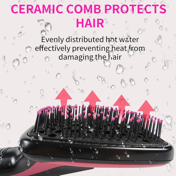 Professional Ceramic Hot Air Hair Straightening Brush