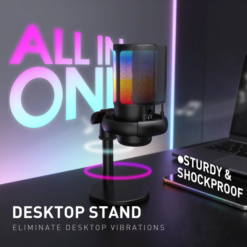 RGB USB Gaming Microphone with Shock Mount