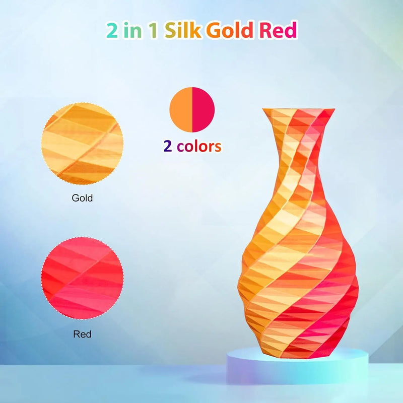 Dual & Tri-Color Silk PLA Filament for 3D Printing