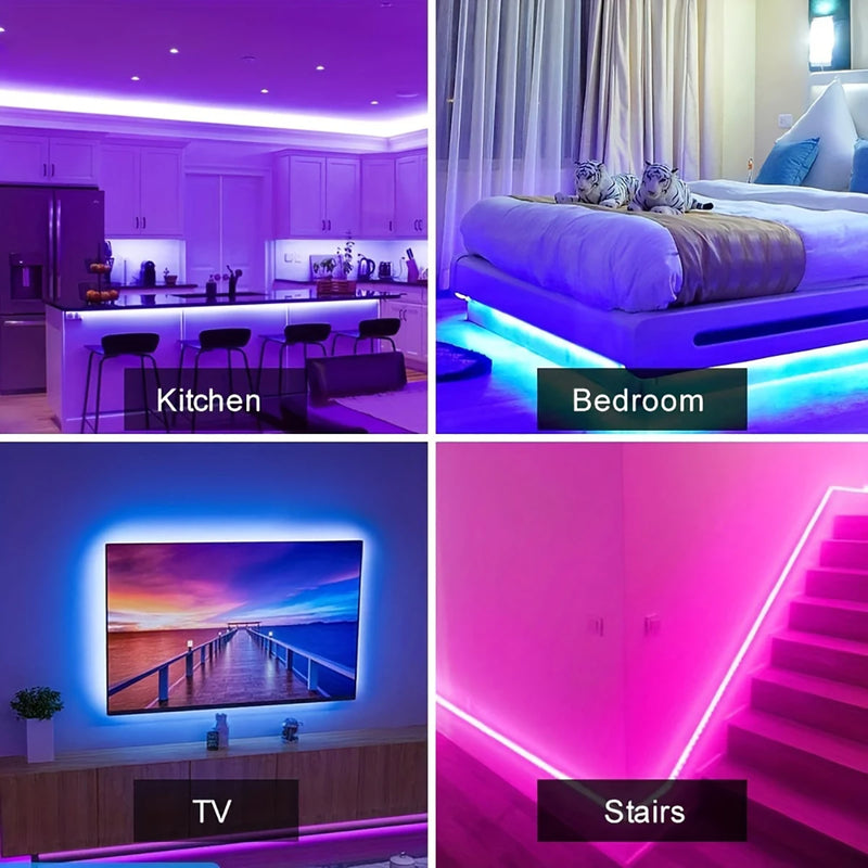 RGB LED Strip Lights with Music Sync & Remote Control