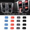 Set of window switch trim covers for Jeep Wrangler JL and Gladiator JT vehicles in various colors
