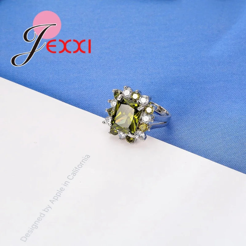 Halo Engagement Ring with Cubic Zirconia