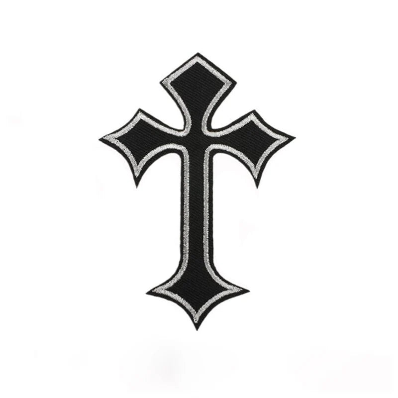 Embroidered Cross Patches with Iron-On Backing (Set of 10)