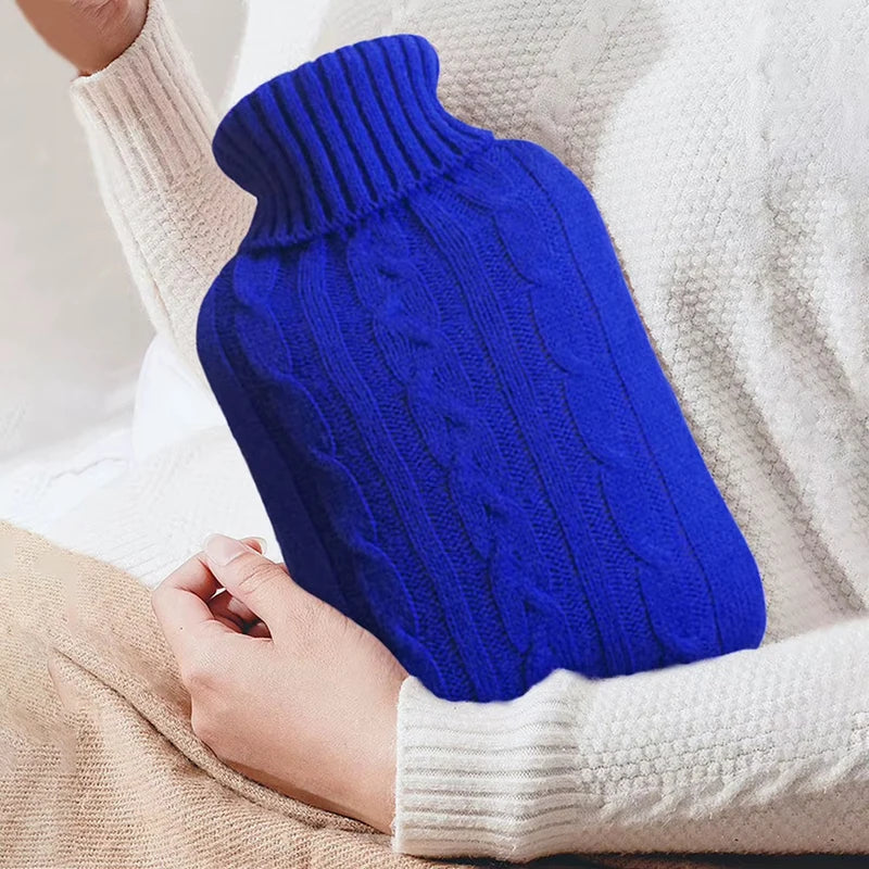 Plush Hot Water Bottle Cover with Soft Fleece Lining