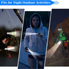 A woman wearing a gray hoodie is illuminated by a bright light, suggesting fits for night outdoor activities.