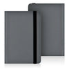A dark gray universal e-reader case with a black hand strap shown in a flat lay view.