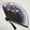 Vintage Floral Hand Fan with Cherry Blossom Artwork