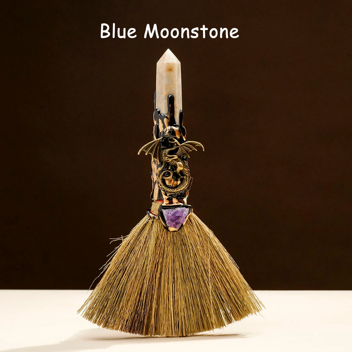 Natural Crystal Witch Broom for Cleansing and Feng Shui