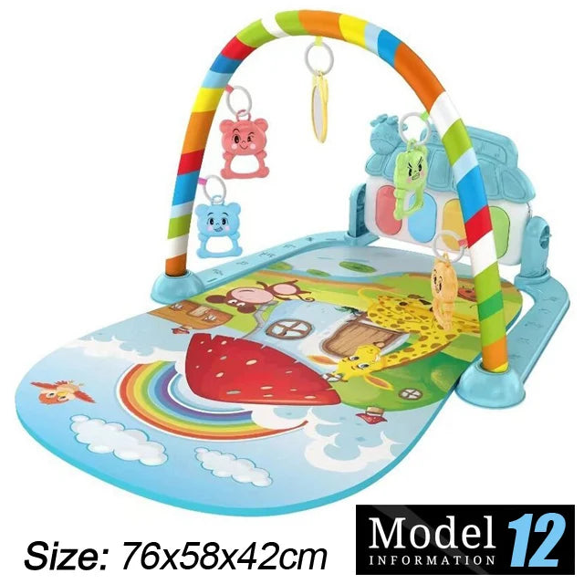 Musical Activity Gym with Kick-and-Play Piano for Babies